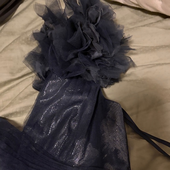 BCBG Navy One-Shoulder Dress - 4 - Picture 2 of 5